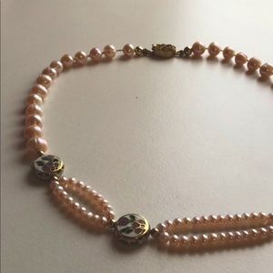 Antique Pink Pearl Necklace